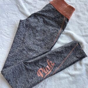 PINK Victoria's Secret Gray and Coral Leggings